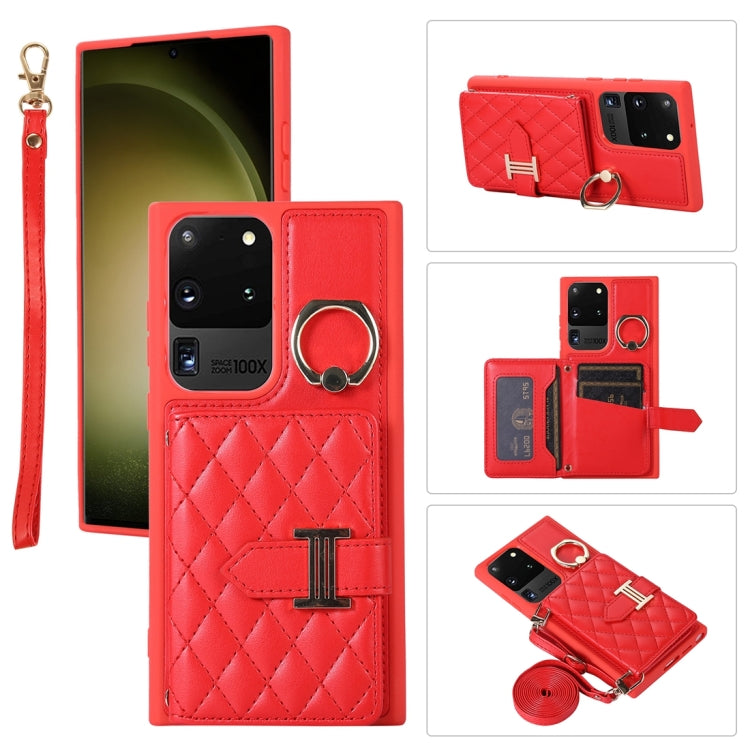 Custodia per telefono con porta carte orizzontale con porta carte con doppio cordino, For Samsung Galaxy S20 Ultra, For Samsung Galaxy S20+