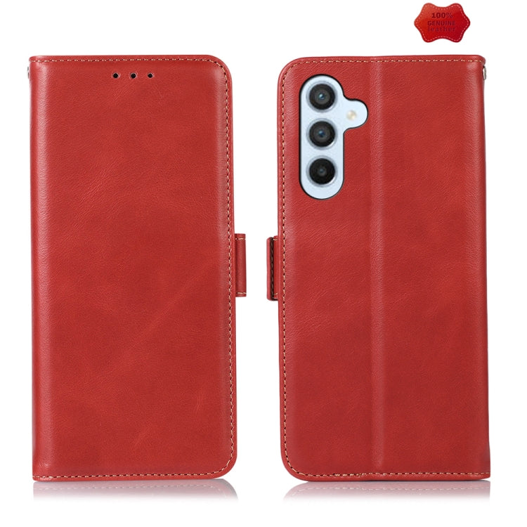 Custodia per telefono in pelle di vacchetta con strato superiore Crazy Horse, For Samsung Galaxy S24+, For Samsung Galaxy S24