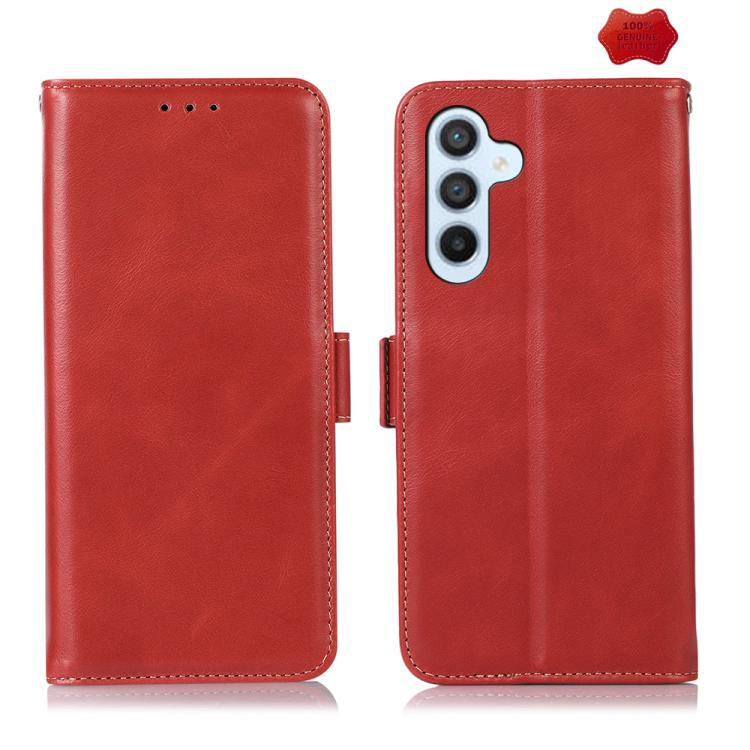 Custodia per telefono in pelle di vacchetta con strato superiore Crazy Horse, For Galaxy S26 FE 5G, For Samsung Galaxy S26 Edge 5G, For Samsung Galaxy S26 Ultra 5G, For Samsung Galaxy S26 5G, For Samsung Galaxy S25 FE 5G, For Samsung Galaxy S24 Ultra