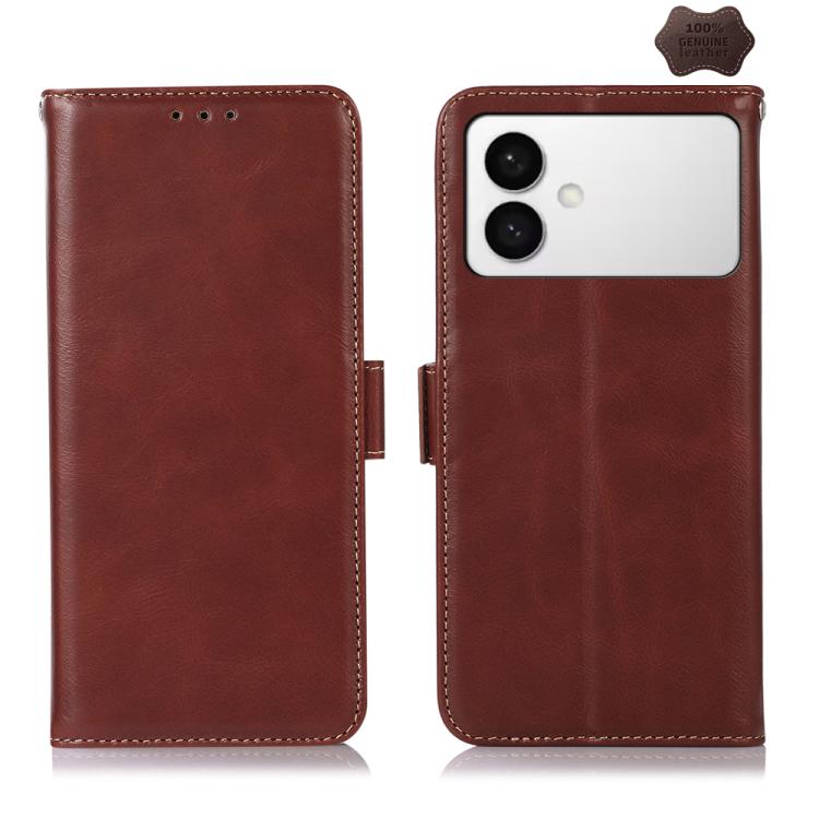 Custodia per telefono in pelle di vacchetta con strato superiore Crazy Horse, For Galaxy S26 FE 5G, For Samsung Galaxy S26 Edge 5G, For Samsung Galaxy S26 Ultra 5G, For Samsung Galaxy S26 5G, For Samsung Galaxy S25 FE 5G, For Samsung Galaxy S24 Ultra