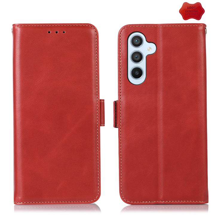 Custodia per telefono in pelle di vacchetta con strato superiore Crazy Horse, For Galaxy S26 FE 5G, For Samsung Galaxy S26 Edge 5G, For Samsung Galaxy S26 Ultra 5G, For Samsung Galaxy S26 5G, For Samsung Galaxy S25 FE 5G, For Samsung Galaxy S24 Ultra