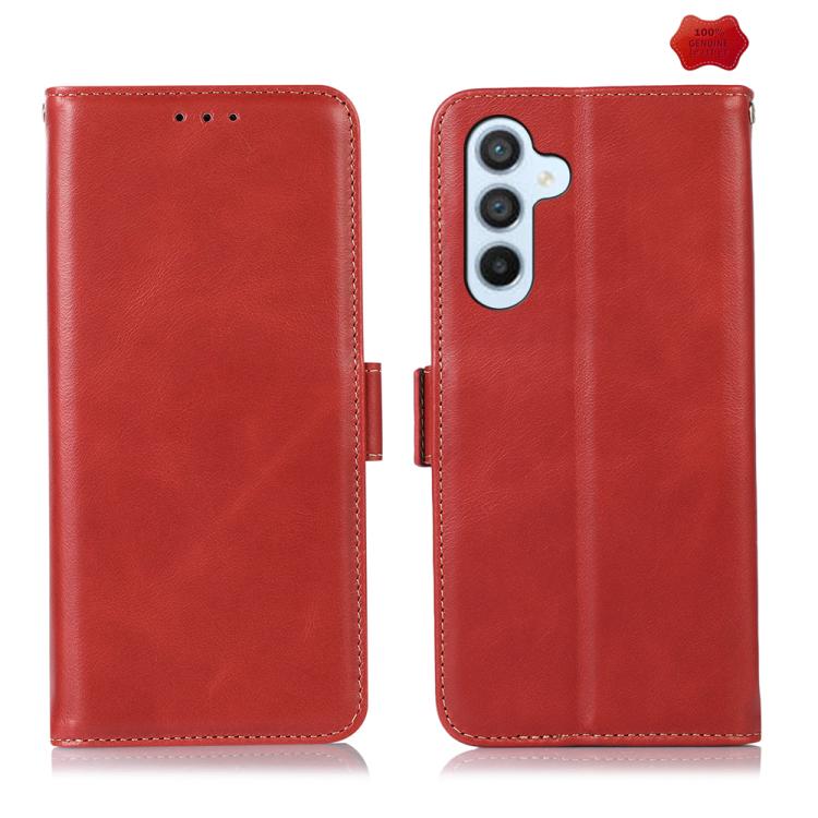 Custodia per telefono in pelle di vacchetta con strato superiore Crazy Horse, For Galaxy S26 FE 5G, For Samsung Galaxy S26 Edge 5G, For Samsung Galaxy S26 Ultra 5G, For Samsung Galaxy S26 5G, For Samsung Galaxy S25 FE 5G, For Samsung Galaxy S24 Ultra