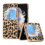 Custodia per telefono con stampa leopardata in nano placcatura, For Samsung Galaxy Z Flip6 / Flip7 FE, For Samsung Galaxy Z Fold5, For Samsung Galaxy Z Flip5