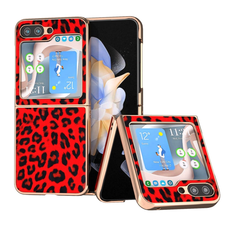 Custodia per telefono con stampa leopardata in nano placcatura, For Samsung Galaxy Z Flip6 / Flip7 FE, For Samsung Galaxy Z Fold5, For Samsung Galaxy Z Flip5