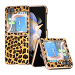 Custodia per telefono con stampa leopardata in nano placcatura, For Samsung Galaxy Z Flip6 / Flip7 FE, For Samsung Galaxy Z Fold5, For Samsung Galaxy Z Flip5
