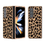Custodia per telefono con stampa leopardata in nano placcatura, For Samsung Galaxy Z Flip6 / Flip7 FE, For Samsung Galaxy Z Fold5, For Samsung Galaxy Z Flip5
