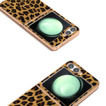 Custodia per telefono con stampa leopardata in nano placcatura, For Samsung Galaxy Z Flip6 / Flip7 FE, For Samsung Galaxy Z Fold5, For Samsung Galaxy Z Flip5