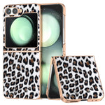 Custodia per telefono con stampa leopardata in nano placcatura, For Samsung Galaxy Z Flip6 / Flip7 FE, For Samsung Galaxy Z Fold5, For Samsung Galaxy Z Flip5