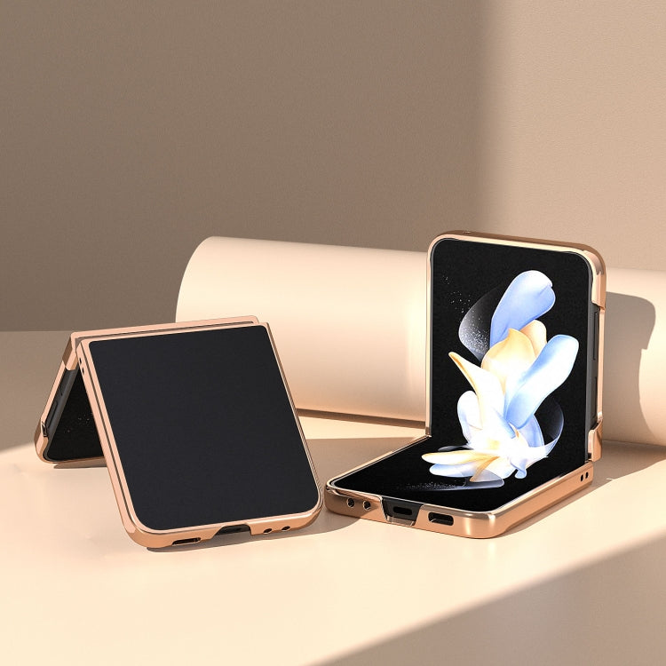 Custodia per telefono con placcatura nano serie seta in vera pelle, For Samsung Galaxy Z Flip5, For Samsung Galaxy Z Fold5