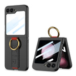 Custodia per telefono antiurto ultrasottile integrata GKK con cinturino da polso ad anello, For Galaxy Z Flip8 5G, For Samsung Galaxy Z Flip7 5G, For Samsung Galaxy Z Flip6, For Samsung Galaxy Z Flip5, For Samsung Galaxy Z Flip4 5G