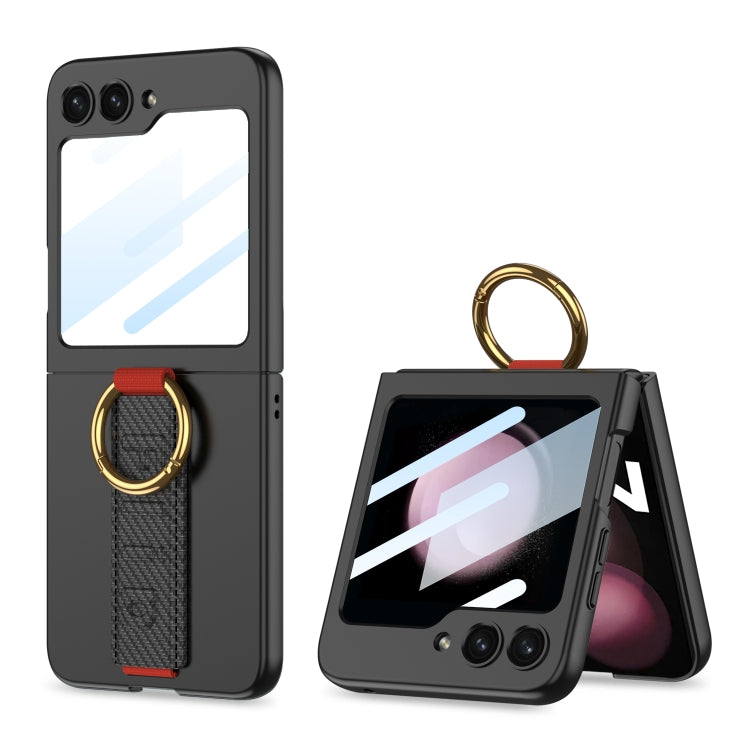 Custodia per telefono antiurto ultrasottile integrata GKK con cinturino da polso ad anello, For Galaxy Z Flip8 5G, For Samsung Galaxy Z Flip7 5G, For Samsung Galaxy Z Flip6, For Samsung Galaxy Z Flip5, For Samsung Galaxy Z Flip4 5G