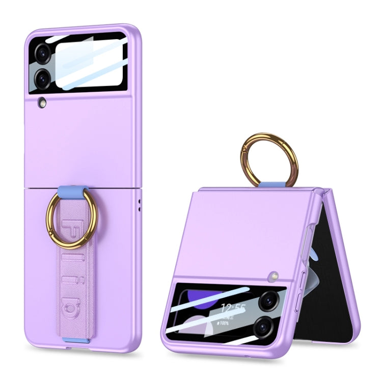 Custodia per telefono antiurto ultrasottile integrata GKK con cinturino da polso ad anello, For Galaxy Z Flip8 5G, For Samsung Galaxy Z Flip7 5G, For Samsung Galaxy Z Flip6, For Samsung Galaxy Z Flip5, For Samsung Galaxy Z Flip4 5G