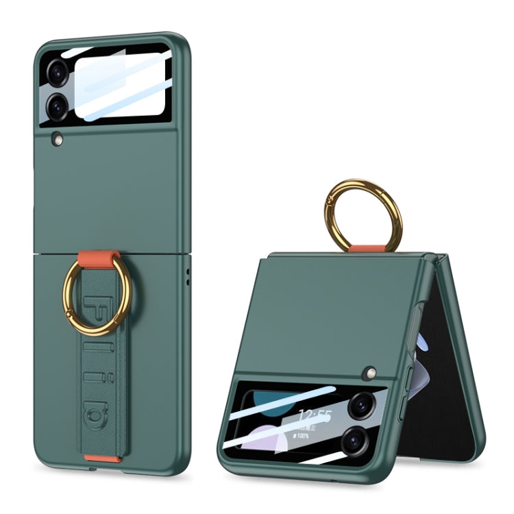 Custodia per telefono antiurto ultrasottile integrata GKK con cinturino da polso ad anello, For Samsung Galaxy Z Flip3 5G