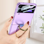 Custodia per telefono antiurto ultrasottile integrata GKK con cinturino da polso ad anello, For Samsung Galaxy Z Flip3 5G