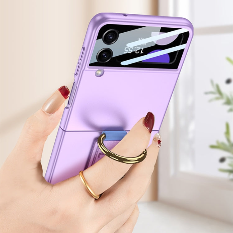 Custodia per telefono antiurto ultrasottile integrata GKK con cinturino da polso ad anello, For Samsung Galaxy Z Flip3 5G