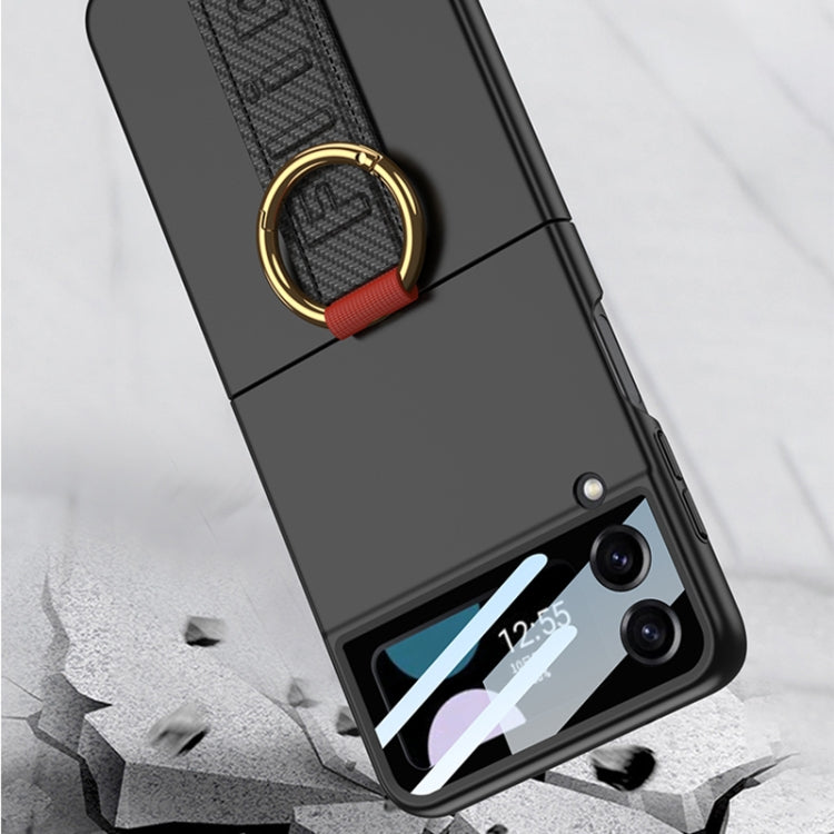 Custodia per telefono antiurto ultrasottile integrata GKK con cinturino da polso ad anello, For Samsung Galaxy Z Flip3 5G