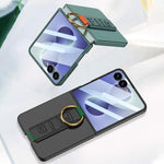 Custodia per telefono antiurto ultrasottile integrata GKK con cinturino da polso ad anello, For Galaxy Z Flip8 5G, For Samsung Galaxy Z Flip7 5G, For Samsung Galaxy Z Flip6, For Samsung Galaxy Z Flip5, For Samsung Galaxy Z Flip4 5G