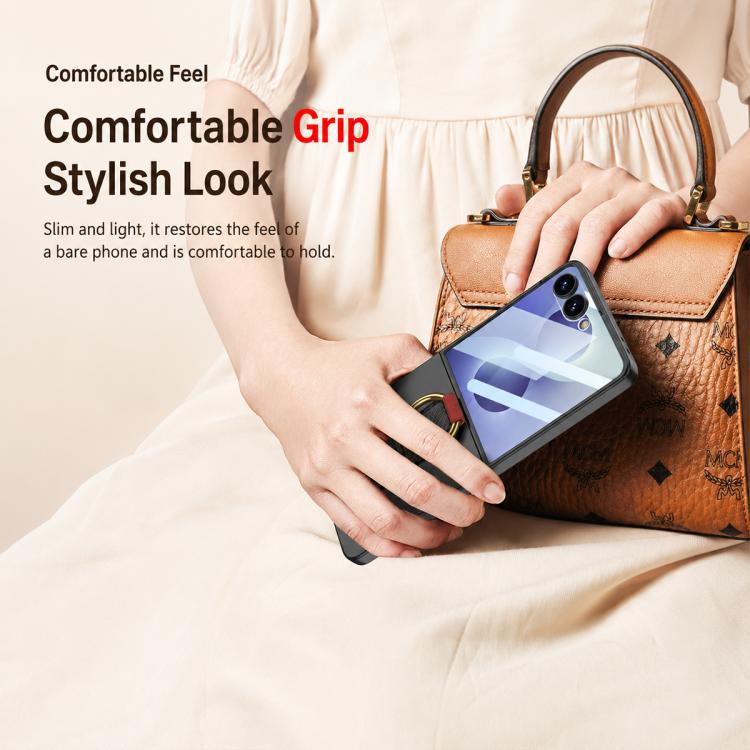 Custodia per telefono antiurto ultrasottile integrata GKK con cinturino da polso ad anello, For Galaxy Z Flip8 5G, For Samsung Galaxy Z Flip7 5G, For Samsung Galaxy Z Flip6, For Samsung Galaxy Z Flip5, For Samsung Galaxy Z Flip4 5G