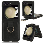 Custodia in pelle PU con anello per Samsung Galaxy Z Flip5