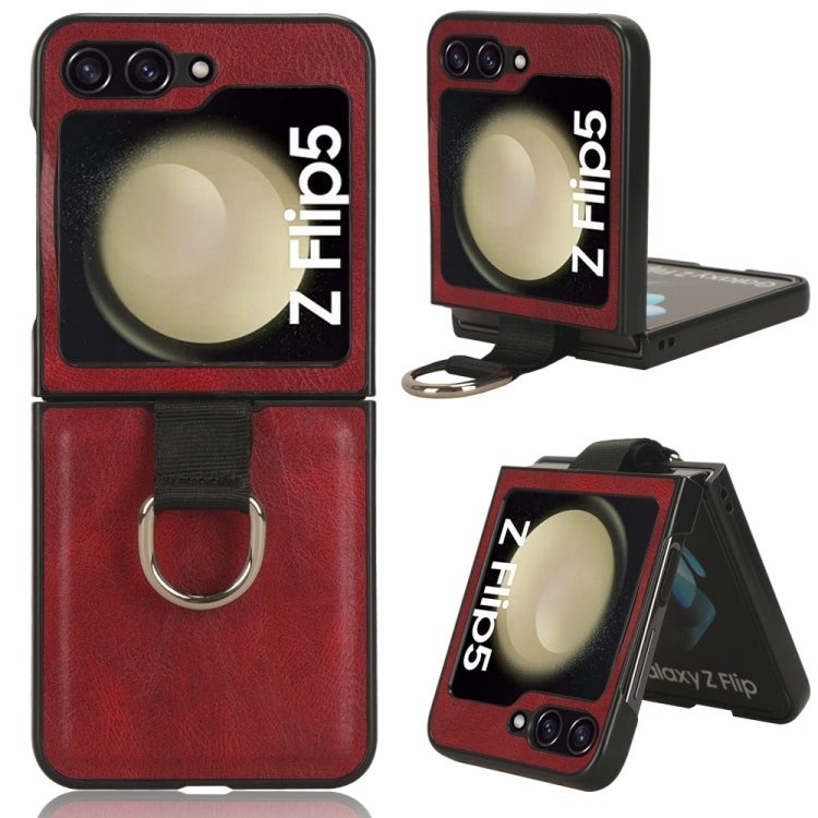 Custodia in pelle PU con anello per Samsung Galaxy Z Flip5