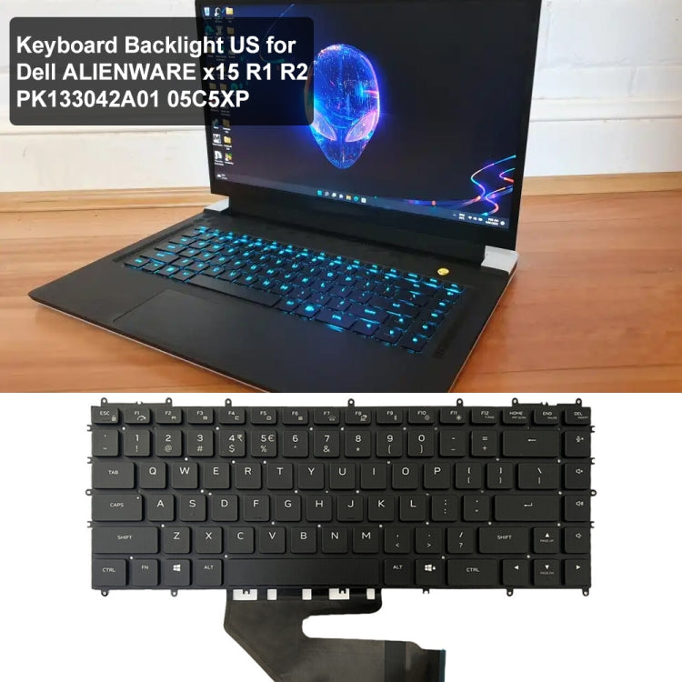 US Version Backlit Laptop Keyboard For Dell Alienware x15 R2 / R1