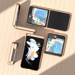 Custodia per telefono con placcatura nano serie Xiaoya in vera pelle, For Samsung Galaxy Z Flip5, For Samsung Galaxy Z Fold5