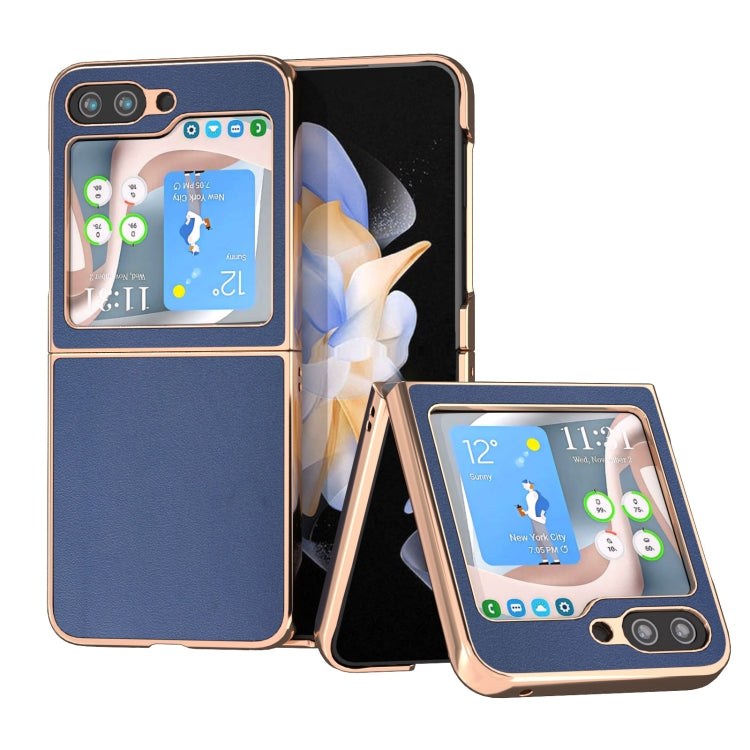 Custodia per telefono con placcatura nano serie Xiaoya in vera pelle, For Samsung Galaxy Z Flip5, For Samsung Galaxy Z Fold5