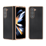 Custodia per telefono con placcatura nano serie Xiaoya in vera pelle, For Samsung Galaxy Z Flip5, For Samsung Galaxy Z Fold5