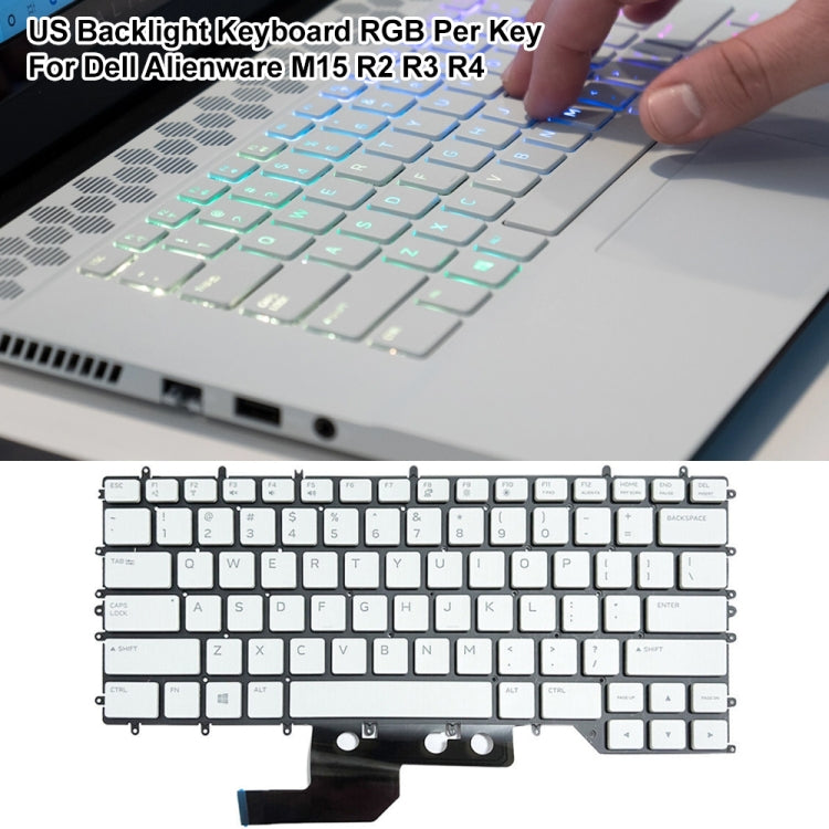 Tastiera per laptop con retroilluminazione RGB versione USA, For Dell Alienware M15 / R3 / R4