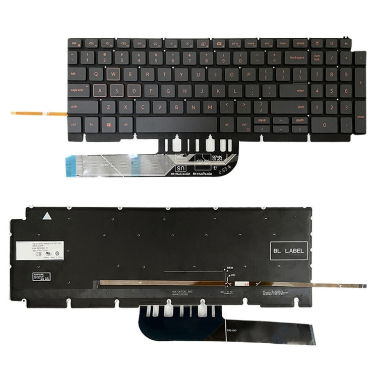 Tastiera per laptop con retroilluminazione arancione versione USA, For Dell Inspiron G15 5510 5511 5515 5520
