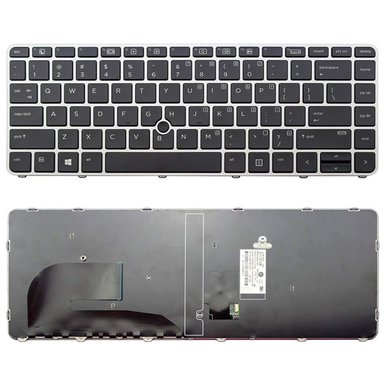 Tastiera retroilluminata per laptop versione US senza dita, For HP EliteBook 840 G3