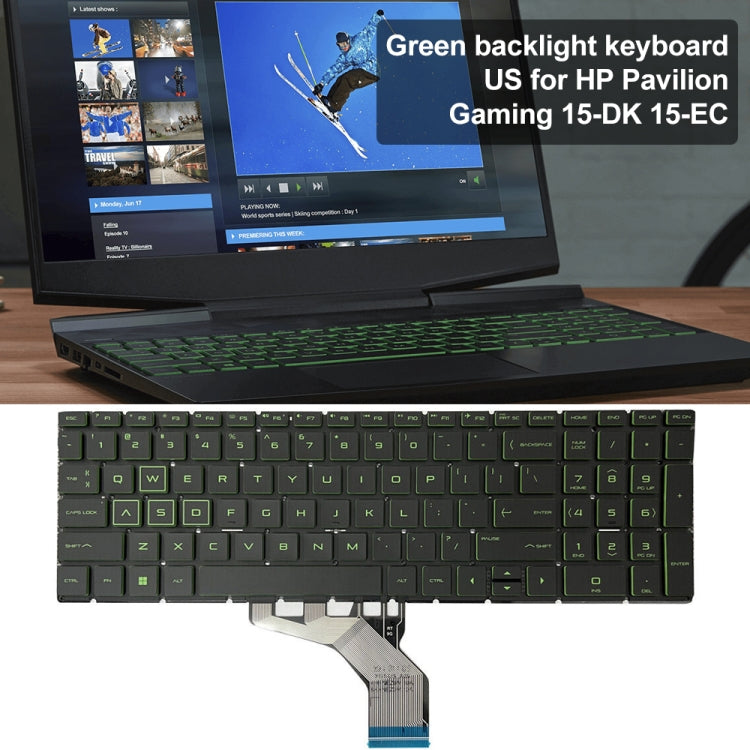 US Version Backlit Laptop Keyboard For HP Pavilion Gaming 15-DK