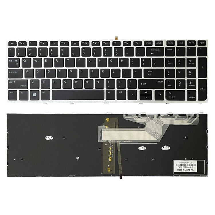 US Version Silver Frame Backlit Laptop Keyboard For HP ProBook 650 G4