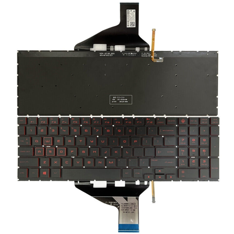 Tastiera rossa retroilluminata per laptop versione USA, For HP 15-DC / 15-DH