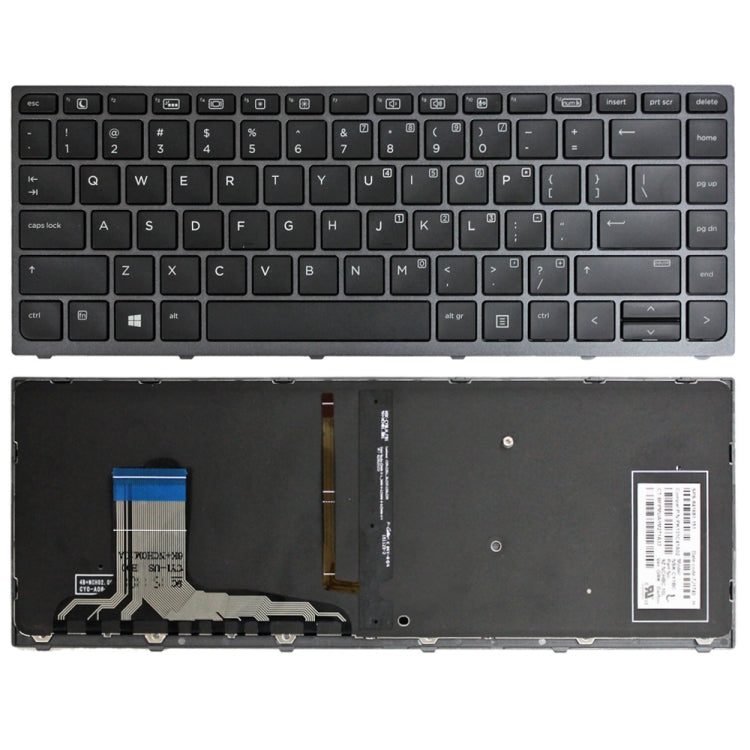 Tastiera retroilluminata per laptop con cornice grigia versione USA, For HP Zbook Studio G3