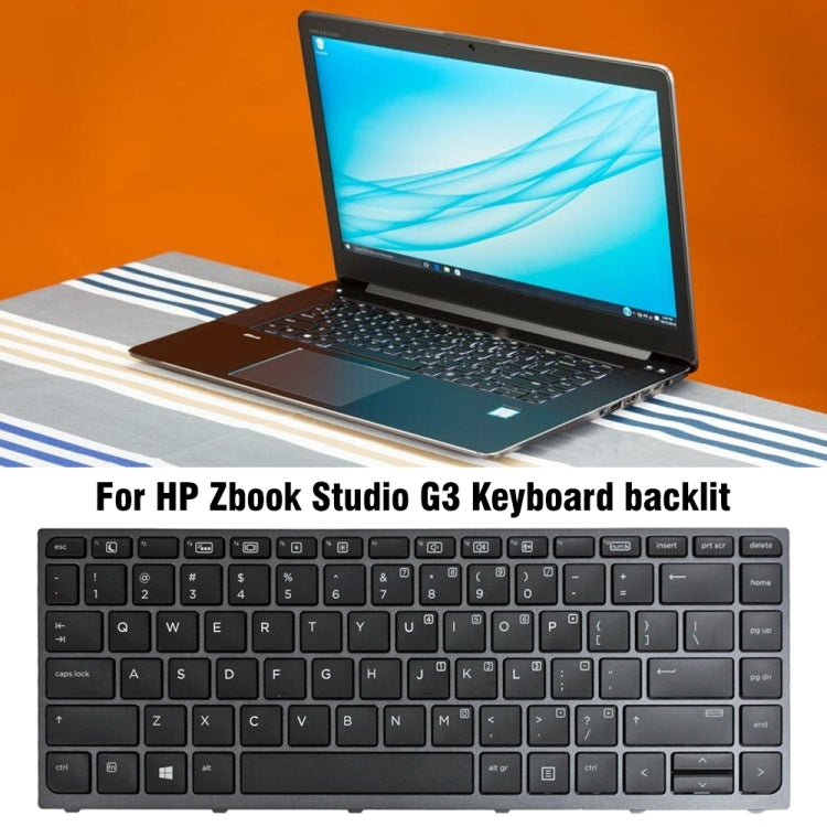 US Version Gray Frame Backlit Laptop Keyboard For HP Zbook Studio G3