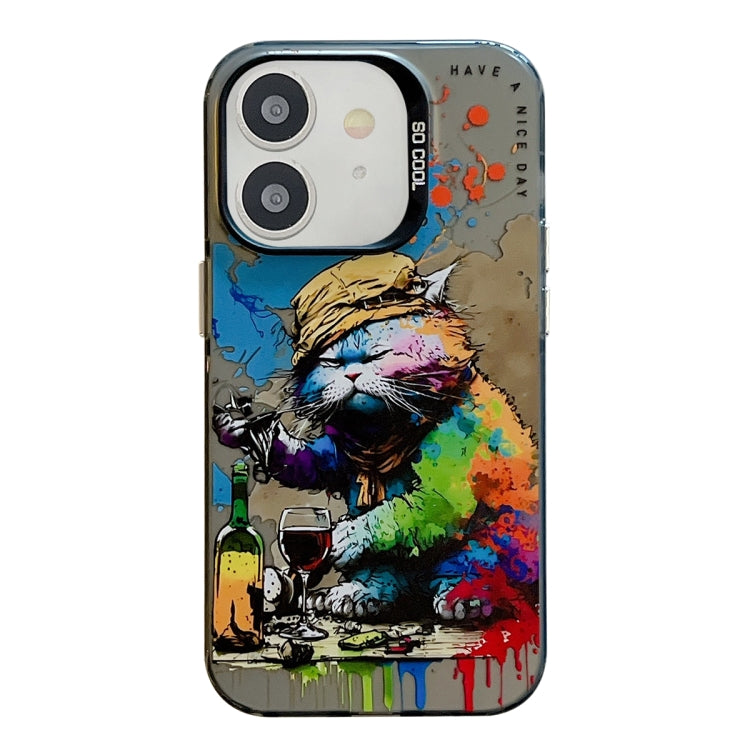 Serie di dipinti a olio con motivo animale PC + custodia per telefono in TPU, For iPhone 12