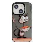 Serie di dipinti a olio con motivo animale PC + custodia per telefono in TPU, For iPhone 14