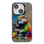 Serie di dipinti a olio con motivo animale PC + custodia per telefono in TPU, For iPhone 14