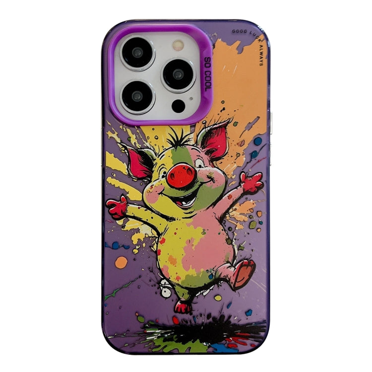 Serie di dipinti a olio con motivo animale PC + custodia per telefono in TPU, For iPhone 14 Pro