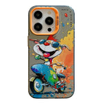 Serie di dipinti a olio con motivo animale PC + custodia per telefono in TPU, For iPhone 14 Pro
