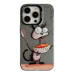 Serie di dipinti a olio con motivo animale PC + custodia per telefono in TPU, For iPhone 15 Pro Max