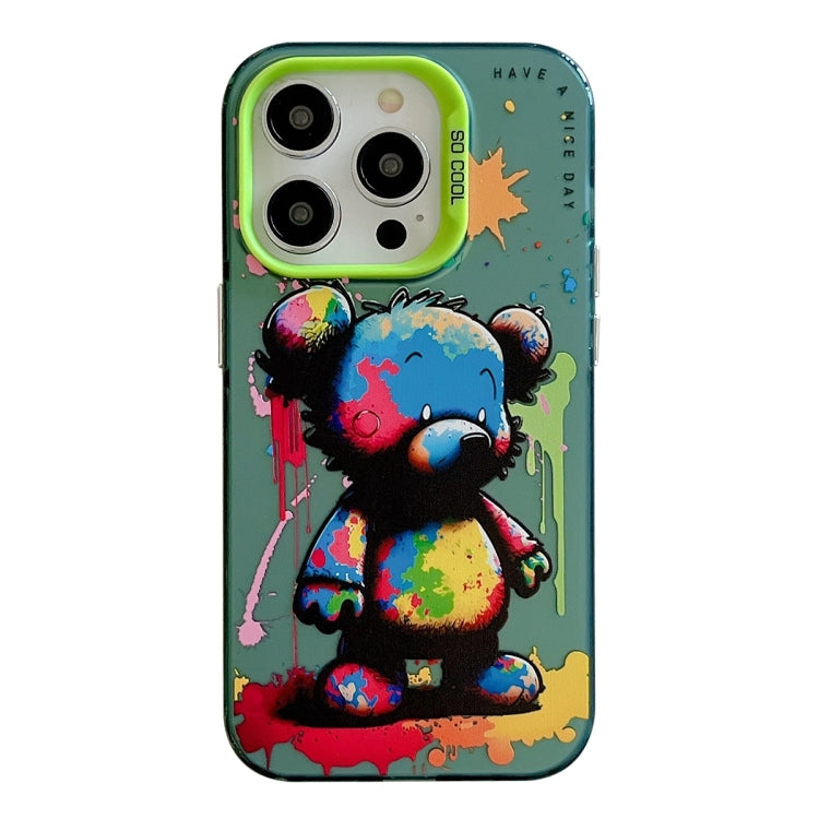 Serie di dipinti a olio con motivo animale PC + custodia per telefono in TPU, For iPhone 15 Pro Max