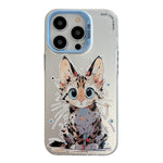 Serie di dipinti a olio con motivo animale PC + custodia per telefono in TPU, For iPhone 15 Pro Max