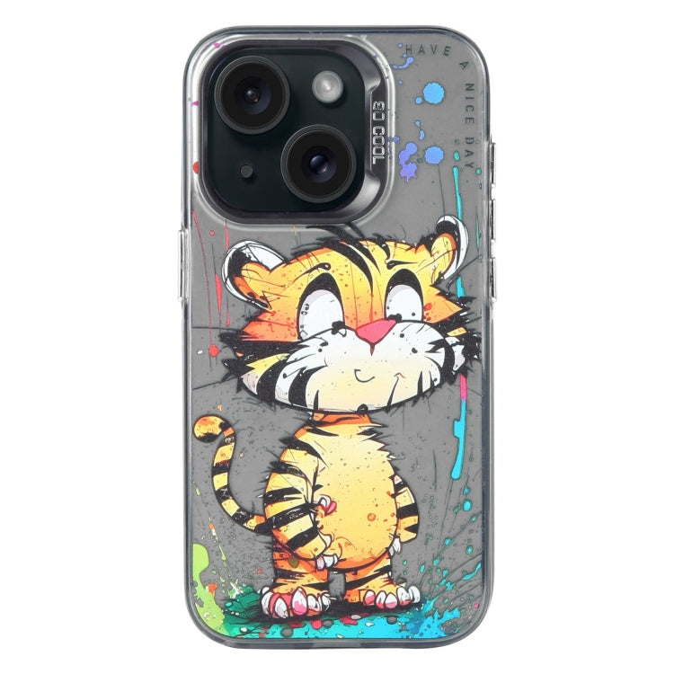 Serie di dipinti a olio con motivo animale PC + custodia per telefono in TPU, For iPhone 15