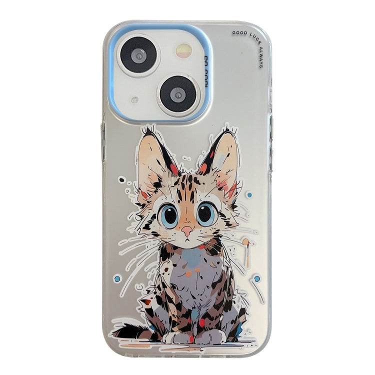 Serie di dipinti a olio con motivo animale PC + custodia per telefono in TPU, For iPhone 15