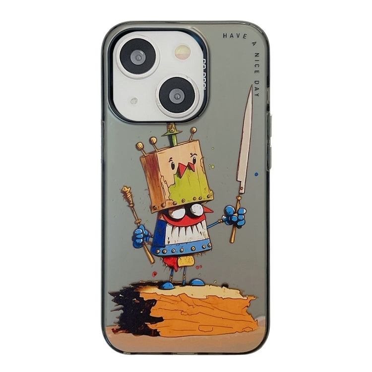 Serie di dipinti a olio con motivo animale PC + custodia per telefono in TPU, For iPhone 15
