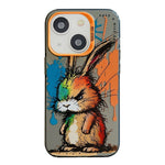 Serie di dipinti a olio con motivo animale PC + custodia per telefono in TPU, For iPhone 15