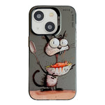 Serie di dipinti a olio con motivo animale PC + custodia per telefono in TPU, For iPhone 15 Plus