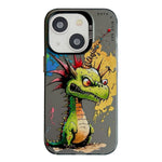 Serie di dipinti a olio con motivo animale PC + custodia per telefono in TPU, For iPhone 15 Plus